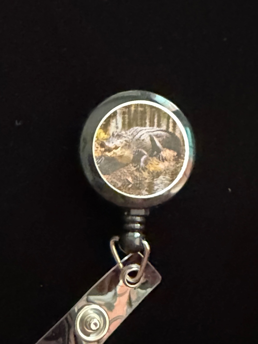 Reptile Badge Reel Retractable ID Holder - Black